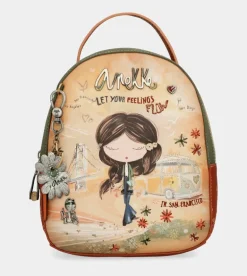 Sale Anekke Mochila Pequena Peace & Love Camel