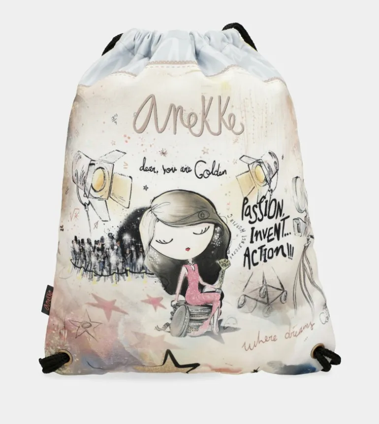 Fashion Anekke Mochila Saco Tela Hollywood