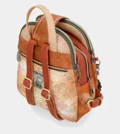 Store Anekke Mochila Triple Compartimento Peace & Love Camel