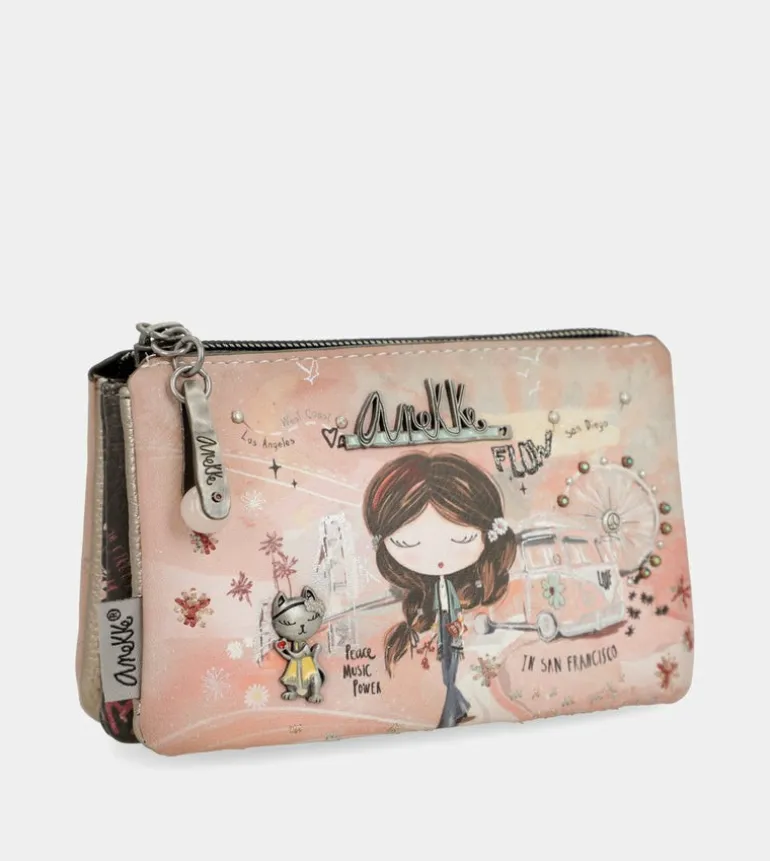 Store Anekke Monedero 3 Compartimentos Peace & Love Rosa