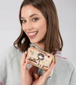 Hot Anekke Monedero 3 Compartimentos Peace & Love Camel