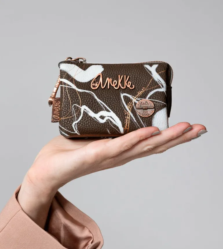 Shop Anekke Monedero 3 Compartimentos Marron Nature Shodo