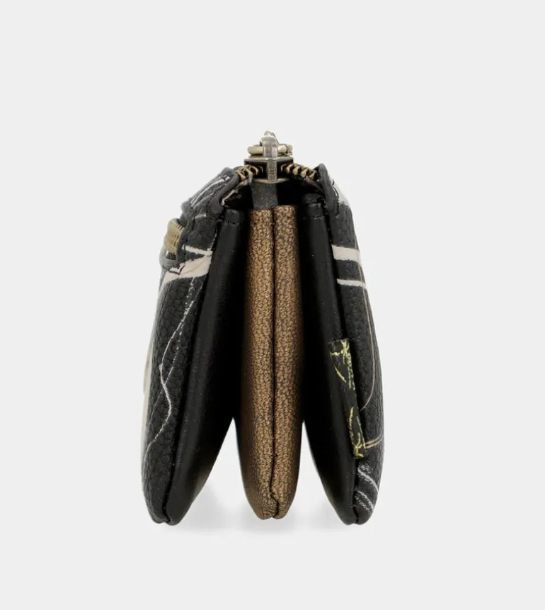 Cheap Anekke Monedero 3 Compartimentos Negro Nature Shodo
