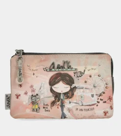 Store Anekke Monedero 3 Compartimentos Peace & Love Rosa
