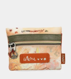 Store Anekke Monedero Con Solapa Peace & Love Camel
