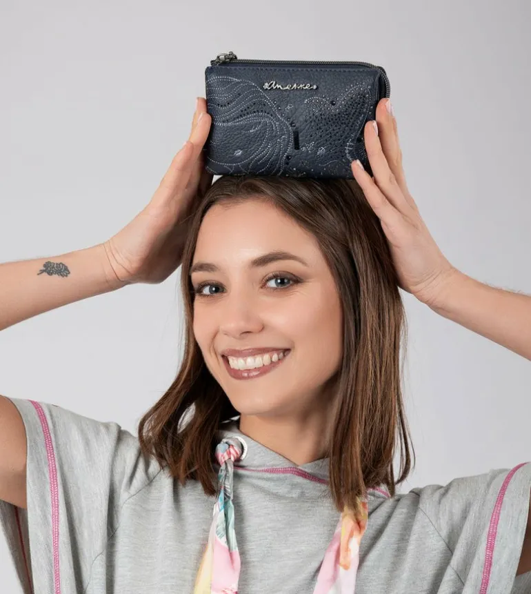 Store Anekke Monedero Triple Azul Marino Studio