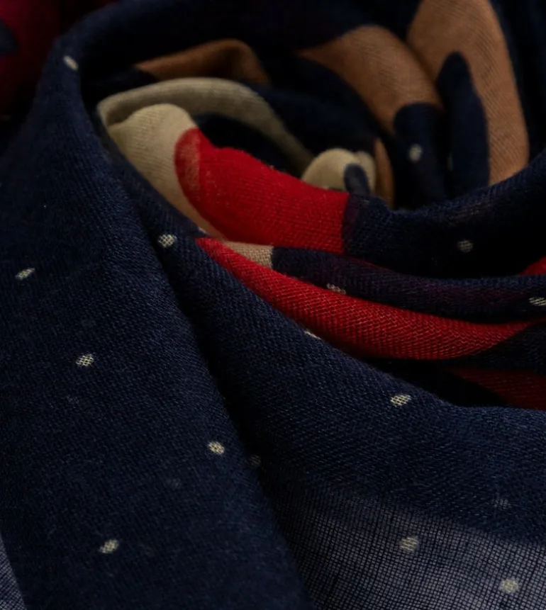 Fashion Anekke Panuelo Azul Marino Estampado Kene