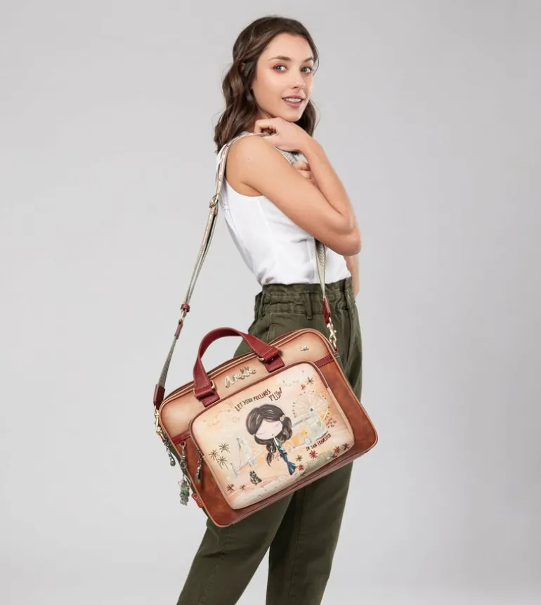 Outlet Anekke Portadocumentos Peace & Love Camel