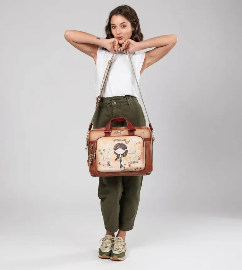 Outlet Anekke Portadocumentos Peace & Love Camel