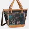 Best Sale Anekke Shopper Ovalada Negra Con Bandolera Coral