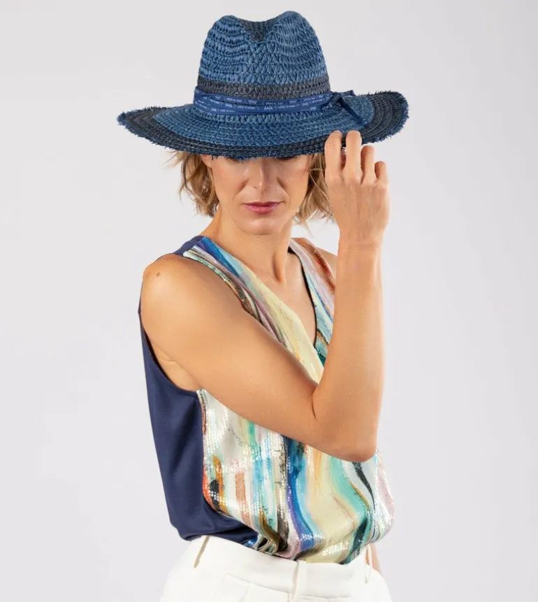 New Anekke Sombrero Rafia Bicolor