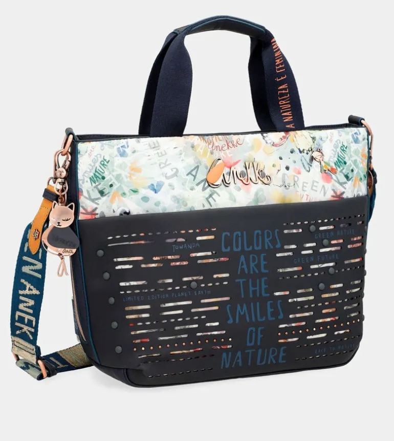 Clearance Anekke Tote Con Bandolera Azul Marino Nature Pachamama