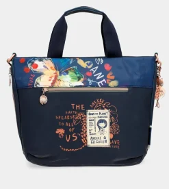 Clearance Anekke Tote Con Bandolera Azul Marino Nature Pachamama