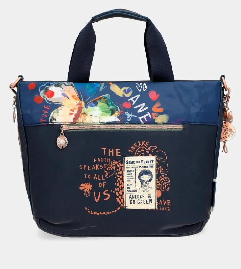 Clearance Anekke Tote Con Bandolera Azul Marino Nature Pachamama