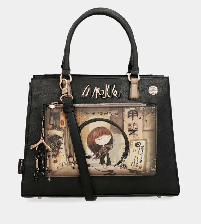 Store Anekke Tote Negro Con Bandolera Shoen