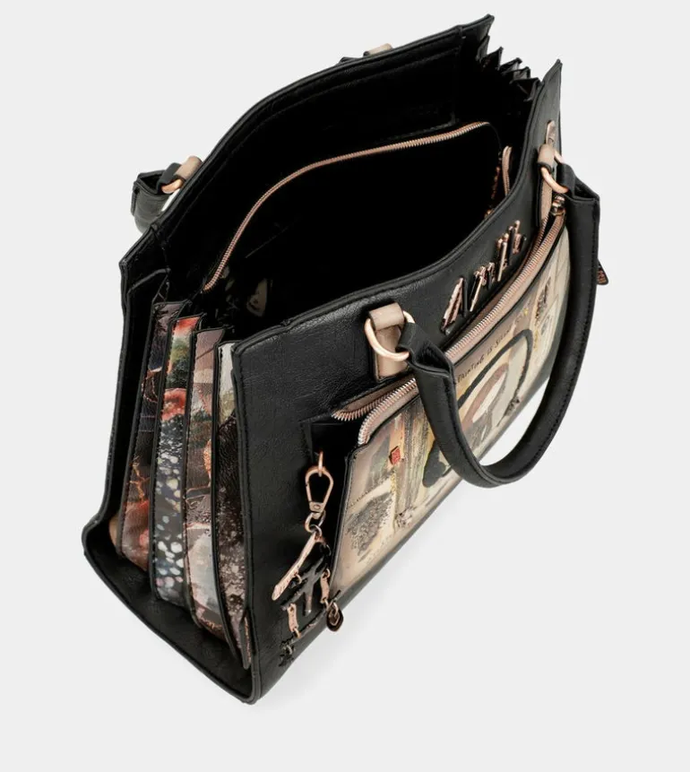 Store Anekke Tote Negro Con Bandolera Shoen