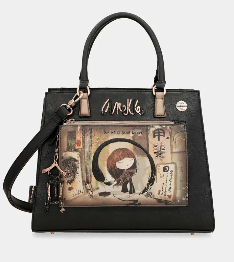 Store Anekke Tote Negro Con Bandolera Shoen