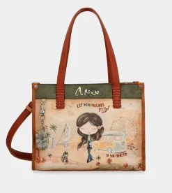 Best Sale Anekke Tote Peace & Love Camel
