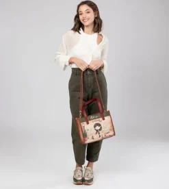 Best Sale Anekke Tote Peace & Love Camel