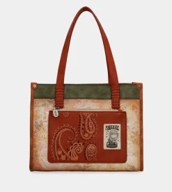 Best Sale Anekke Tote Peace & Love Camel